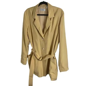 L’Zinger for Nordstrom 100% Silk Belted Utility Blazer Jacket Size Medium thumbnail 12
