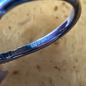 Natural Iolite Moissanite Sterling Silver Ring Size 6 thumbnail 5