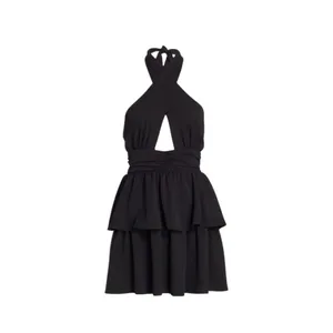 AMANDA UPRICHARD Darby Halter Mini Dress, Black, XS thumbnail 6