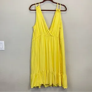 Revolve Majorelle‎ Yellow Tiered Hem Slip Resortwear Sundress Size XL thumbnail 5
