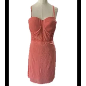 Haute Monde Peach Corset Bodycon Mini Dress Women's Large NEW Party Dress thumbnail 3