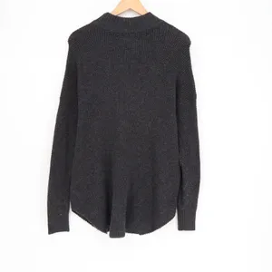 American Eagle Outfitters Sweater Women Medium Gray Ribbed Knit Mock Neck Winter thumbnail 4