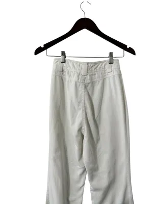 ALICE + OLIVIA High Rise Off-White Flare Wide Leg Cotton Pants Trousers thumbnail 5