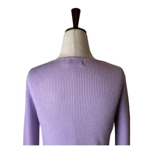 Tiger Mist Sweater Women XS Purple Ribbed Knit Monica Cardigan Sexy‎ Preppy thumbnail 6
