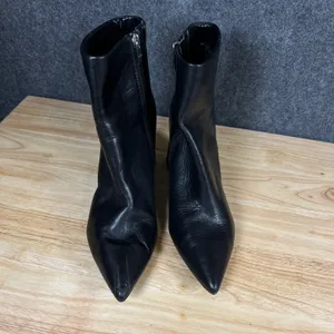 Marc Fisher Womens Black Leather Pointed Toe Block Heel Ankle Boots Size 8.5M thumbnail 3