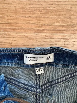 Abercrombie & Fitch Lace-Up Denim Shorts — Blue thumbnail 2
