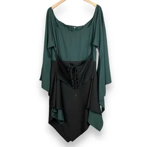 Pirate Wench Halloween Costume Women Long Bell‎ Sleeves Corset Asymmetrical Hem thumbnail 3