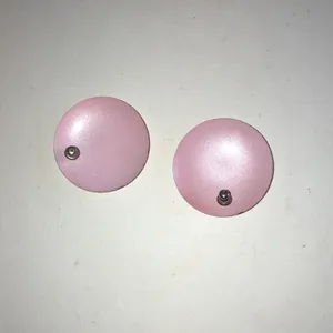 Pink Iridescent Round Retro Boho Earrings thumbnail 4