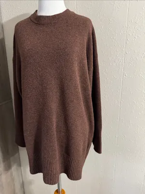 a new day Brown Crewneck Long Sweater thumbnail 3