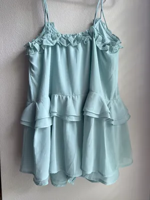 Boutique Mint Blue Ruffle Romper thumbnail 6