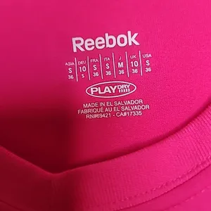 Reebok pink vneck workout pull over shirt sz Small thumbnail 3