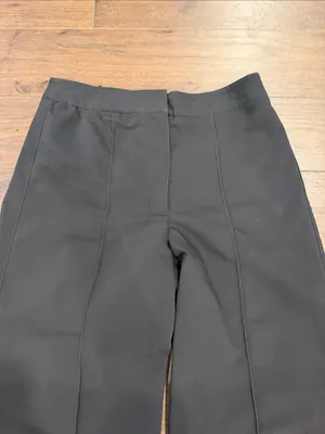 Cynthia Rowley Black Pull On Wide Leg Pants Pintuck Size 4 - C61-109 thumbnail 2