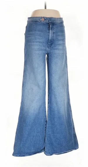 MOTHER Light Blue Wide Leg Flare Jeans thumbnail 1