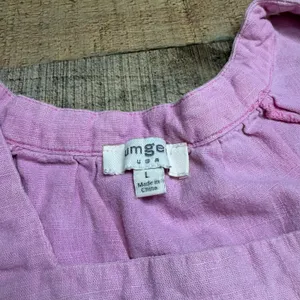 UMGEE Women's Linen Blend Color Block Tiered Mini Dress Sz L Festival Beachy thumbnail 5