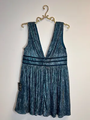 Lulu's Smokeshow Teal Metallic Mini Dress thumbnail 8
