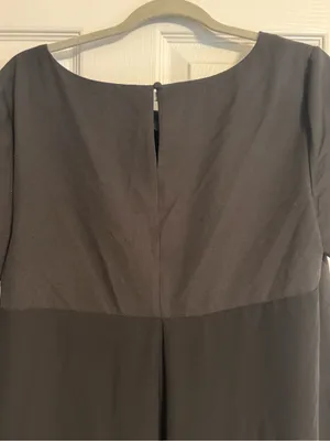 Women's Umgee Hi-Low Chiffon Back Short Sleeve Keyhole Little Black Dress Large thumbnail 5