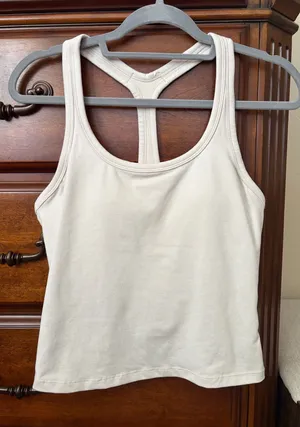 prAna White Tank Top w/ build in bra thumbnail 1