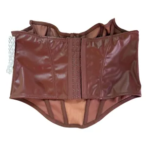 Out From Under Urban Outfitters Osanna Faux Leather‎ Corset Women L Brown Boho Festival Biker thumbnail 7