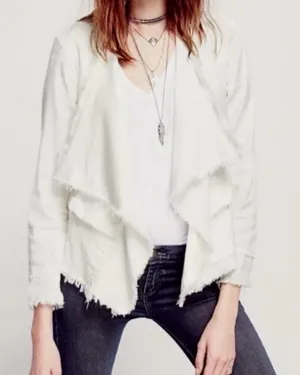 Free People Rae‎ Femme Linen Raw Hem Jacket thumbnail 1