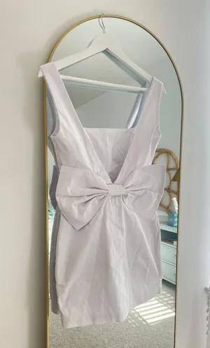RNWY white mini bow dress Size 4 thumbnail 2