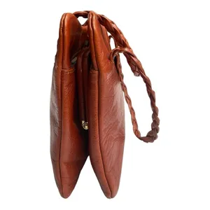Vintage Jane Shilton Brown Leather Handbag, England, 1970's thumbnail 5