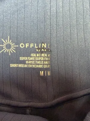 OFFLINE by Aerie Real Me Super Flare Hi-Rise Leggings Blue Medium Short Inseam thumbnail 6