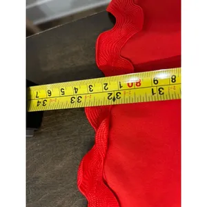 Main Strip Red One Shoulder Mini Dress Tiered Flounce Skirt Size Large Game Day Preppy Club thumbnail 8