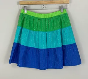Queen‎ of Sparkles Rhinestone Colorblock Tiered Mini Skirt / Skort Size Small thumbnail 1