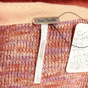NWT Free People Making Memories Cropped Henley Sweater Size Medium Terra Cotta thumbnail 10