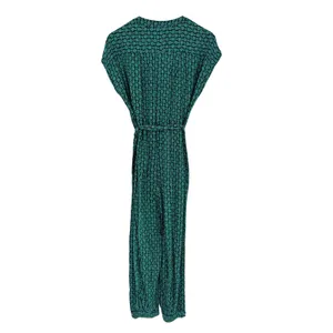 Maeve Anthropologie Jumpsuit Size XS Green Floral Geo‎ Belted Rayon Boho Cropped thumbnail 11