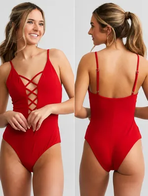 Dippin Daisys Bliss One Piece In Baywatch Red thumbnail 2