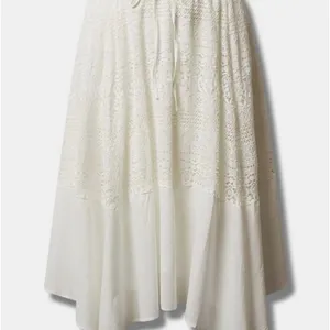 Torrid White Maxi Voile Crochet Trim Skirt thumbnail 2