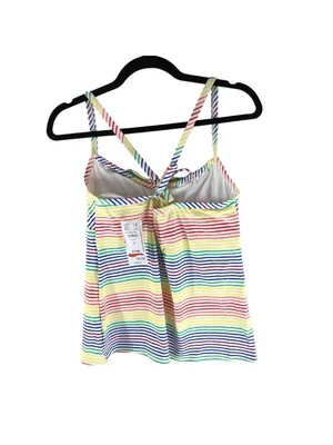 Lands End Chlorine Resist Tie Front Underwire Tankini Adjustable Rainbow 8 thumbnail 2