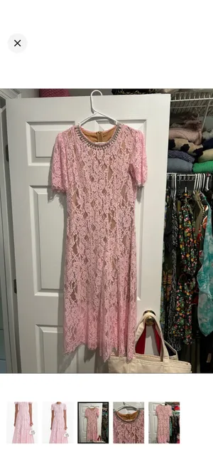 Self-Portrait Dress Lace Pink thumbnail 2