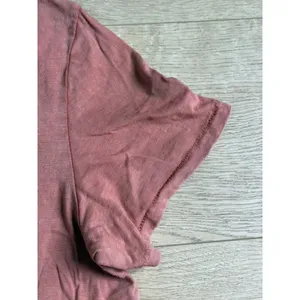 AERIE Cropped Keyhole Top short sleeve Burnt Orange/Rust distressed size M thumbnail 6