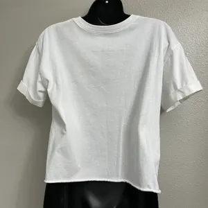 Smile More white Croptop with pink letters Medium thumbnail 2