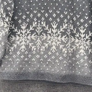 Vintage Fair Isle Snowflakes Sweater‎ Gray Small thumbnail 5
