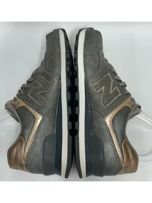New Balance 574 Sneakers Women’s Size 9.5 Precious Metals Copper Grey metallic thumbnail 9