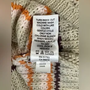Maurices‎ Striped Vneck Knit Pullover Sweater Boho Tan Detail Womens size Med thumbnail 8