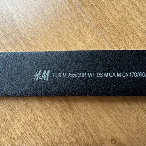 H&M Black Faux Leather Belt with Gold Buckle, Size Medium thumbnail 7