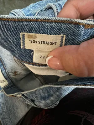 Madewell 90s Straight High Rise Jeans Rondell Wash Crease Edition Denim thumbnail 11