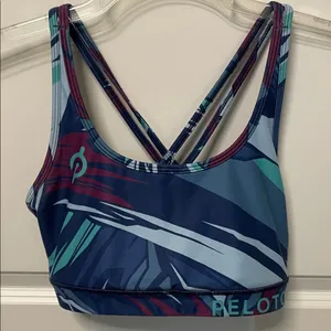 Peloton x WITH Sports Strappy Bra Abstract Design Large thumbnail 1