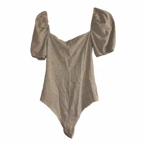 ✨Reformation Jeans Neutral Rochle Puff Sleeve Ribbed Sz Large Bodysuit✨ thumbnail 6
