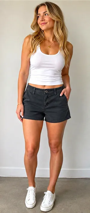 American Eagle Outfitters Black Chino Shorts Mid Rise Stretch Pockets Size 4 thumbnail 1