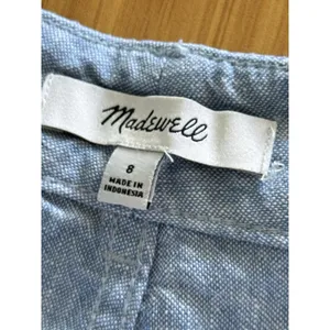 Madewell Zoe Relaxed Wide Leg Linen Pant Women's 8 Light Blue High Rise thumbnail 5