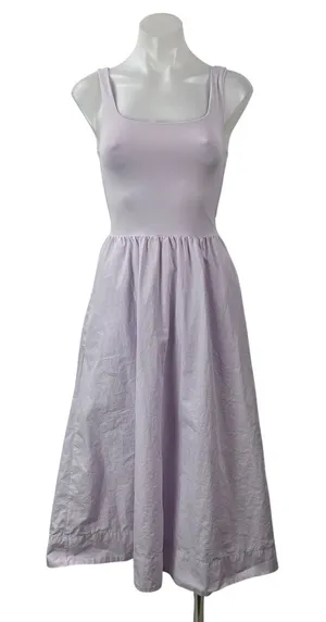 Aritzia Babaton Revive Poplin Womens Purple Sleeveless Flare Tank Midi Dress XS thumbnail 1
