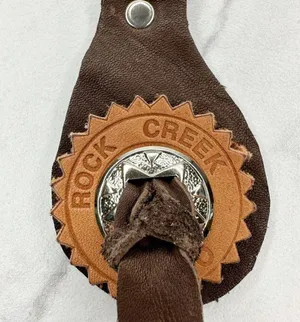 Soft Brown Leather Fringe Western Concho Rock Creek Idaho Boho Keychain Keyring thumbnail 5