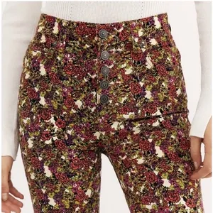 Free People We The Free Women Size 26 Sun Chaser Floral High Rise Corduroy Pants thumbnail 2