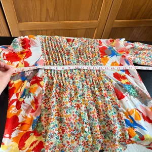 Hope Springs‎ Floral Blouse Fits Medium Small Multicolor Boho Patchwork Top White Size undefined thumbnail 5