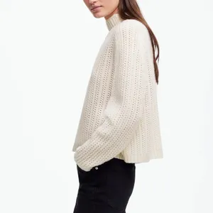 NWT‎ Madewell Ivory Pointelle-Stitch Mockneck Sweater Size XXS thumbnail 10